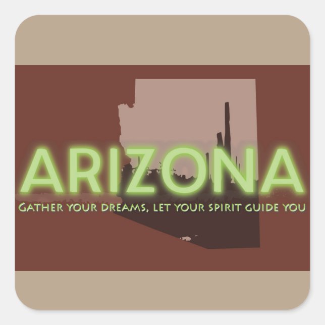 Pegatina Cuadrada Pegatinas cuadrados, Glossy ARIZONA SPIRIT (Anverso)