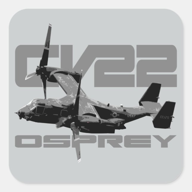 Pegatina Cuadrada PEGATINAS CV-22 de OSPREY Square (Anverso)