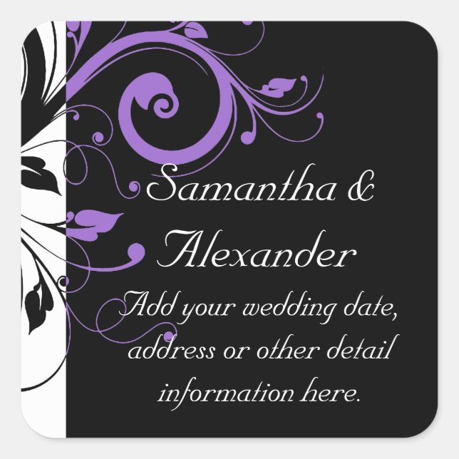 Pegatina Cuadrada Pegatinas de acento de Swircent en blanco y negro (Anverso)