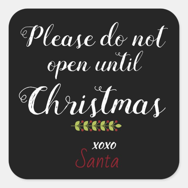 Pegatina Cuadrada ¡Pegatinas de advertencia de paquetes de Santa Cla (Anverso)