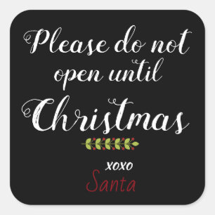 Pegatina Cuadrada ¡Pegatinas de advertencia de paquetes de Santa Cla