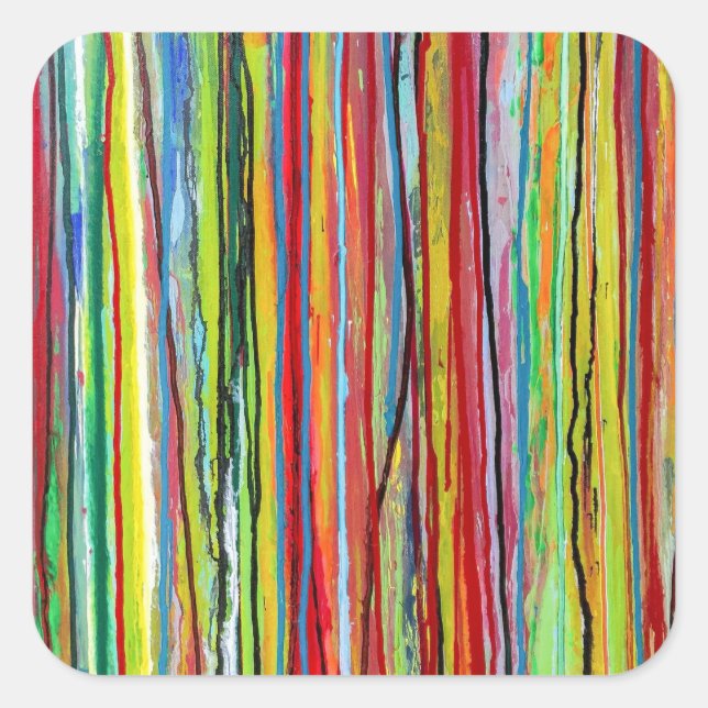 Pegatina Cuadrada Pegatinas de aguacero (Anverso)