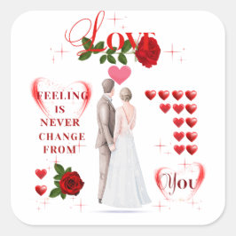 Pegatina Cuadrada pegatinas de amor