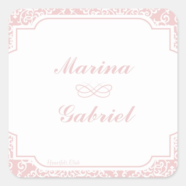 Pegatina Cuadrada Pegatinas de amor verdadero (Anverso)