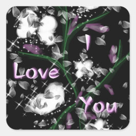 Pegatina Cuadrada Pegatinas de amor verdadero