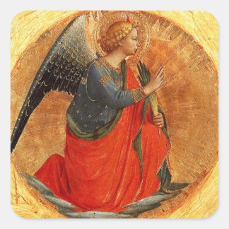 Pegatina Cuadrada Pegatinas de Ángel Medieval