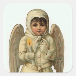 Pegatina Cuadrada pegatinas de ángeles de Navidad más valiosos