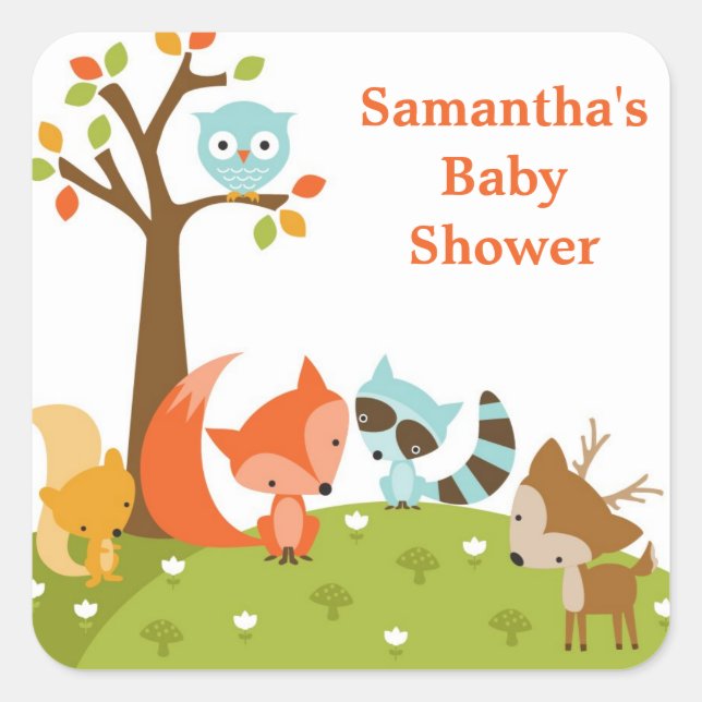 Pegatina Cuadrada Pegatinas de animales de la huerta cutánea (Anverso)