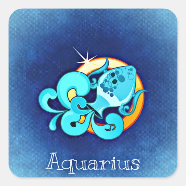 Pegatina Cuadrada pegatinas de aquarius zodiac (Anverso)