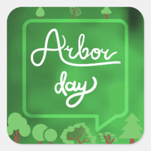 Pegatina Cuadrada Pegatinas de Arbor Day Square