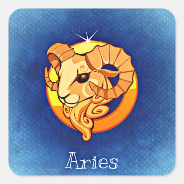 Pegatina Cuadrada pegatinas de aries zodiac (Anverso)