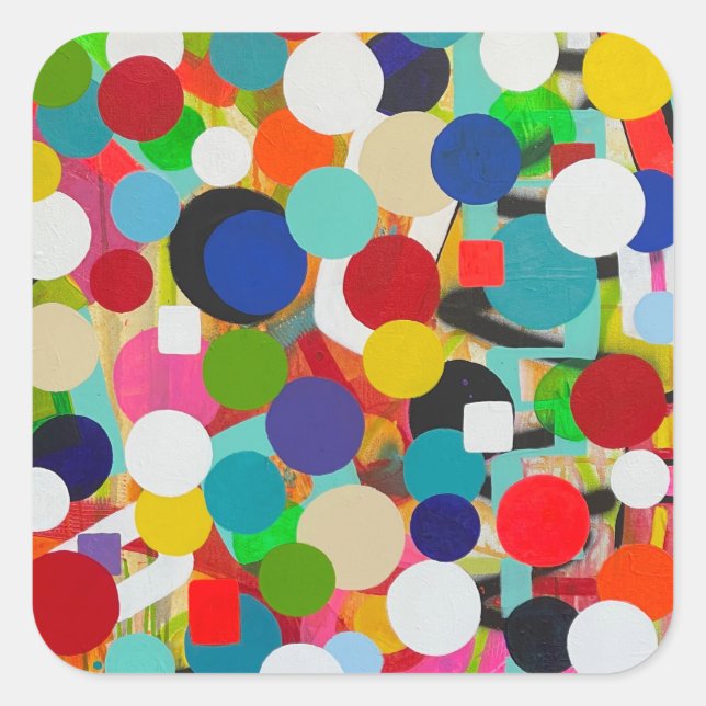 Pegatina Cuadrada Pegatinas de arriba y abajo (Anverso)