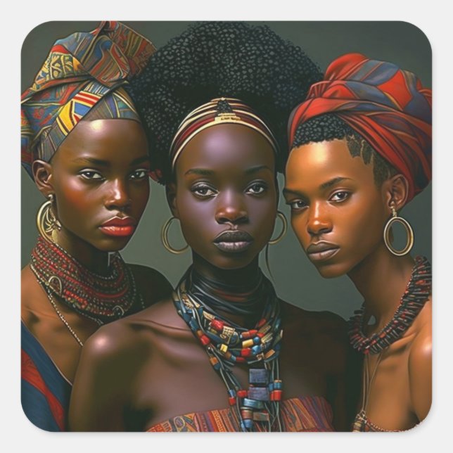 Pegatina Cuadrada pegatinas de arte generoso de 'Sistas' (Anverso)