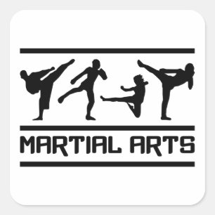 Pegatina Cuadrada Pegatinas de artes marciales, personalizable