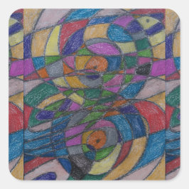 PEGATINA CUADRADA PEGATINAS DE ARTISTA DE PAULA REILLY.