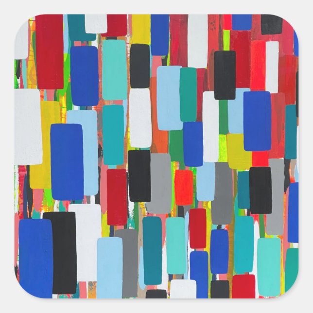 Pegatina Cuadrada Pegatinas de atascos de tráfico (Anverso)