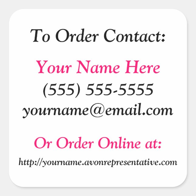 Pegatina Cuadrada Pegatinas de Avon Brochure - Plaza (Anverso)