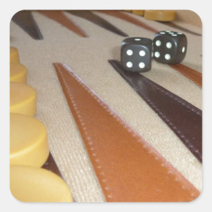 Pegatina Cuadrada Pegatinas de Backgammon Board