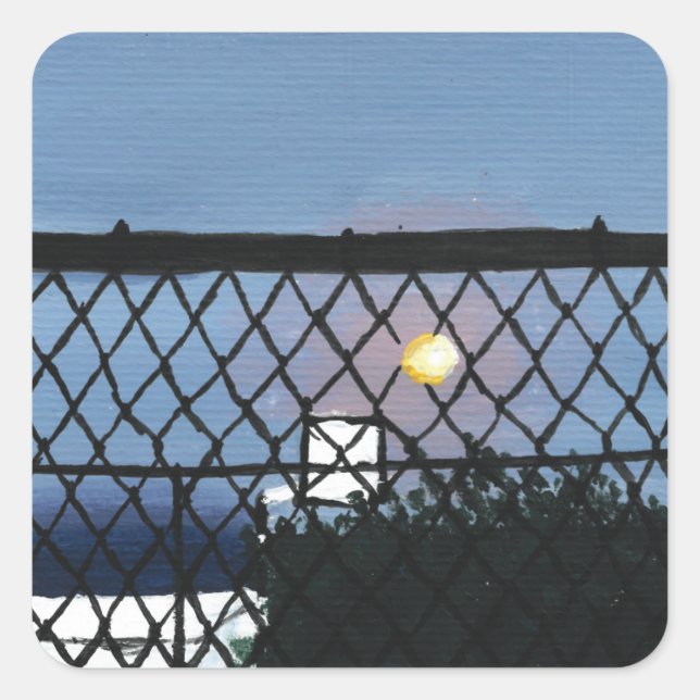 Pegatina Cuadrada Pegatinas de baloncesto (Anverso)