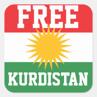 PEGATINA CUADRADA PEGATINAS DE BANDERA KURDISTÁN GRATUITOS