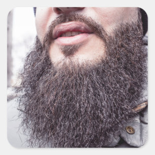 Pegatina Cuadrada pegatinas de barba y bigote de Guay
