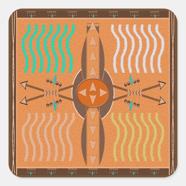 Pegatina Cuadrada Pegatinas De Barras Y Flechas 20/hoja (Anverso)