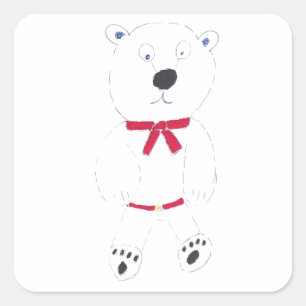Pegatina Cuadrada Pegatinas de Barry Bear Square