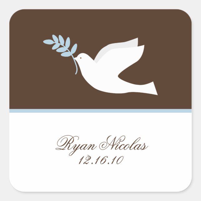 Pegatina Cuadrada Pegatinas de Blue Dove (Anverso)