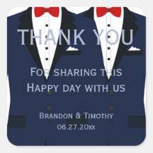 Pegatinas De Boda Gay Azul Y Blanco