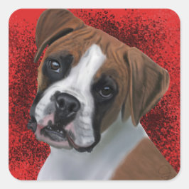 Pegatina Cuadrada Pegatinas de Boxer