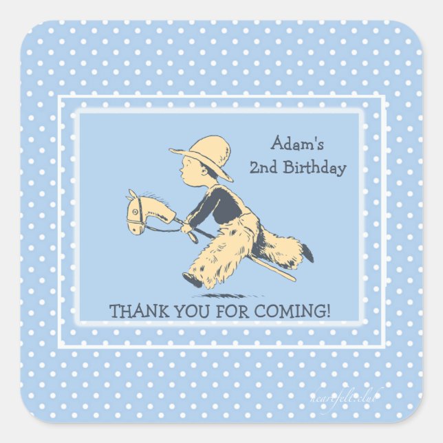 Pegatina Cuadrada Pegatinas De Boy At Play (Anverso)