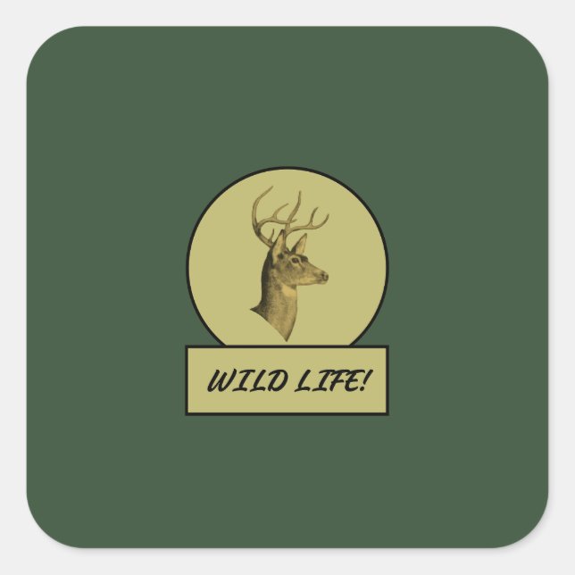 Pegatina Cuadrada Pegatinas de Buck Head Dark Green (Anverso)