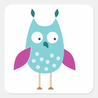 Pegatina Cuadrada Pegatinas de búho