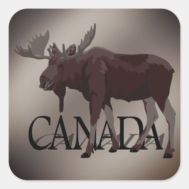 Pegatina Cuadrada Pegatinas de Canadá Moose Pegatinas Personalizado  (Anverso)