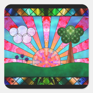 Pegatina Cuadrada Pegatinas de Cántico del Sol