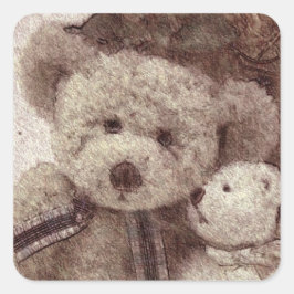 Pegatina Cuadrada Pegatinas de Carroll Teddy Bear