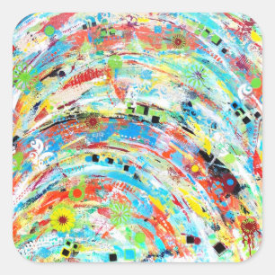 Pegatina Cuadrada Pegatinas de carrusel