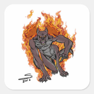 Pegatina Cuadrada Pegatinas de Cerberus Square