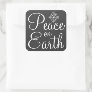 Pegatina Cuadrada Pegatinas de Chalkboard Peace on Earth