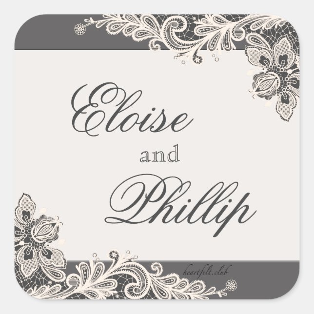 Pegatina Cuadrada Pegatinas de Chalkboard Romance (Anverso)