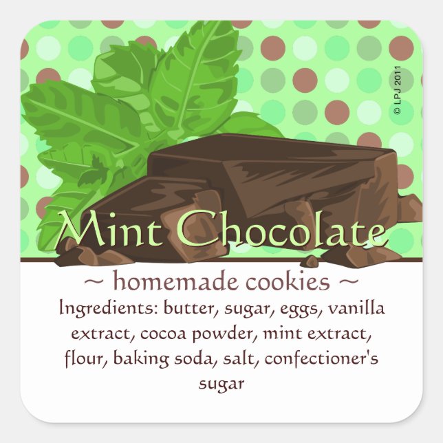 Pegatina Cuadrada Pegatinas de chocolate de personalizable cuadrado (Anverso)