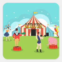 Pegatinas de circo de época