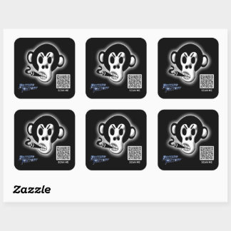 Pegatina Cuadrada Pegatinas de código QR con el logotipo de Bastard 