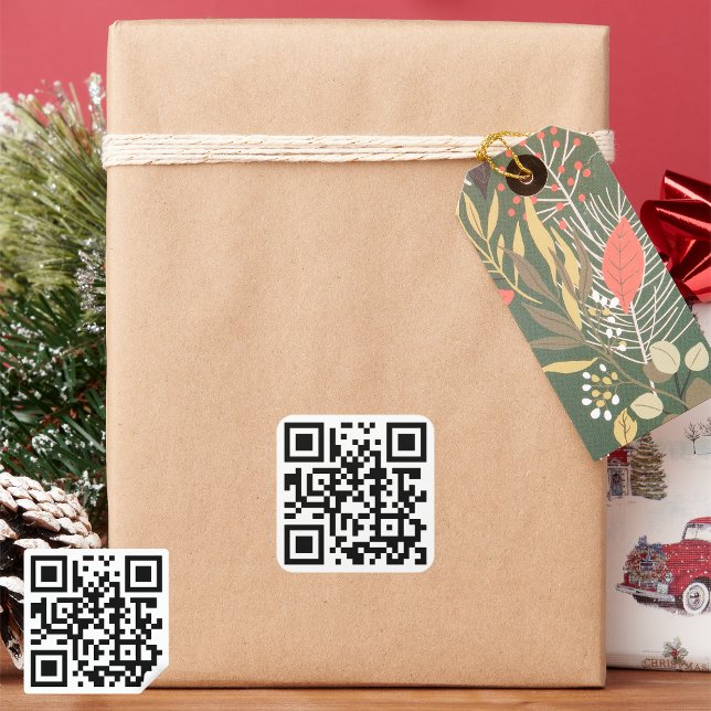 Pegatina Cuadrada Pegatinas de Código QR Personalizadas: Impulsa tu  (Custom QR Code Stickers: Boost Your Business with Easy Scanning)