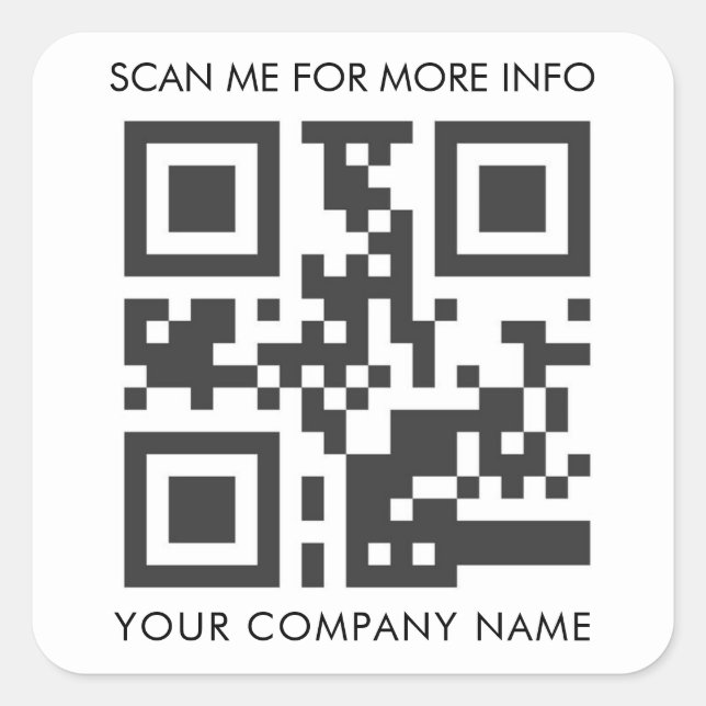 Pegatina Cuadrada Pegatinas de código QR personalizado (Anverso)