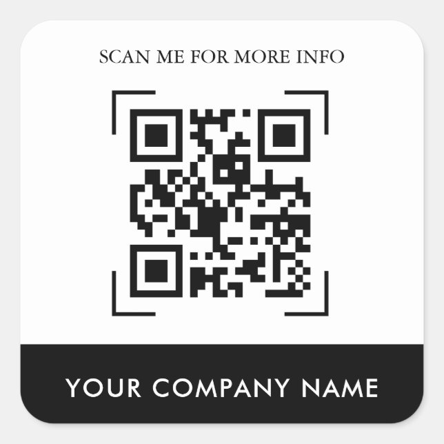 Pegatina Cuadrada Pegatinas de código QR personalizado (Anverso)
