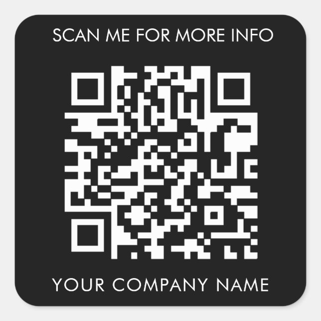 Pegatina Cuadrada Pegatinas de código QR personalizado (Anverso)