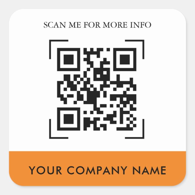 Pegatina Cuadrada Pegatinas de código QR personalizado (Anverso)