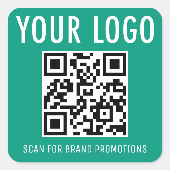 Pegatina Cuadrada Pegatinas de código QR verde esmeralda Plaza del l (Anverso)