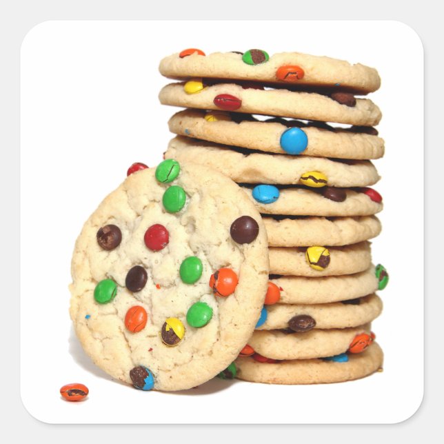 Pegatina Cuadrada Pegatinas de cookies (Anverso)